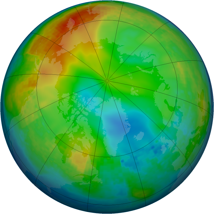 Arctic ozone map for 19 December 2001